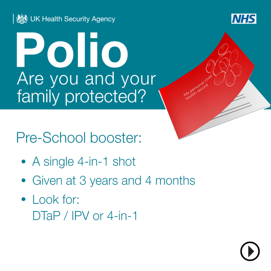 Polio Book Preschool Booster Graphic