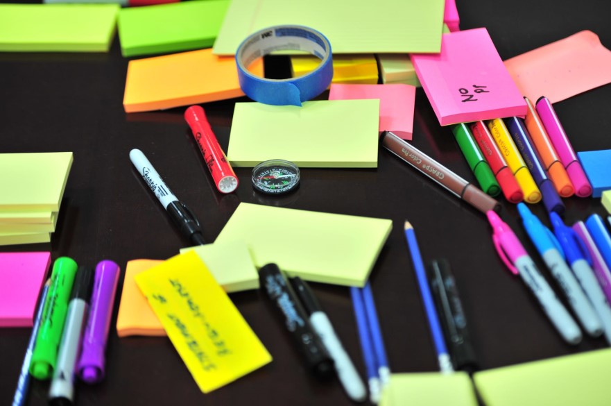 Sticky Notes and Pens